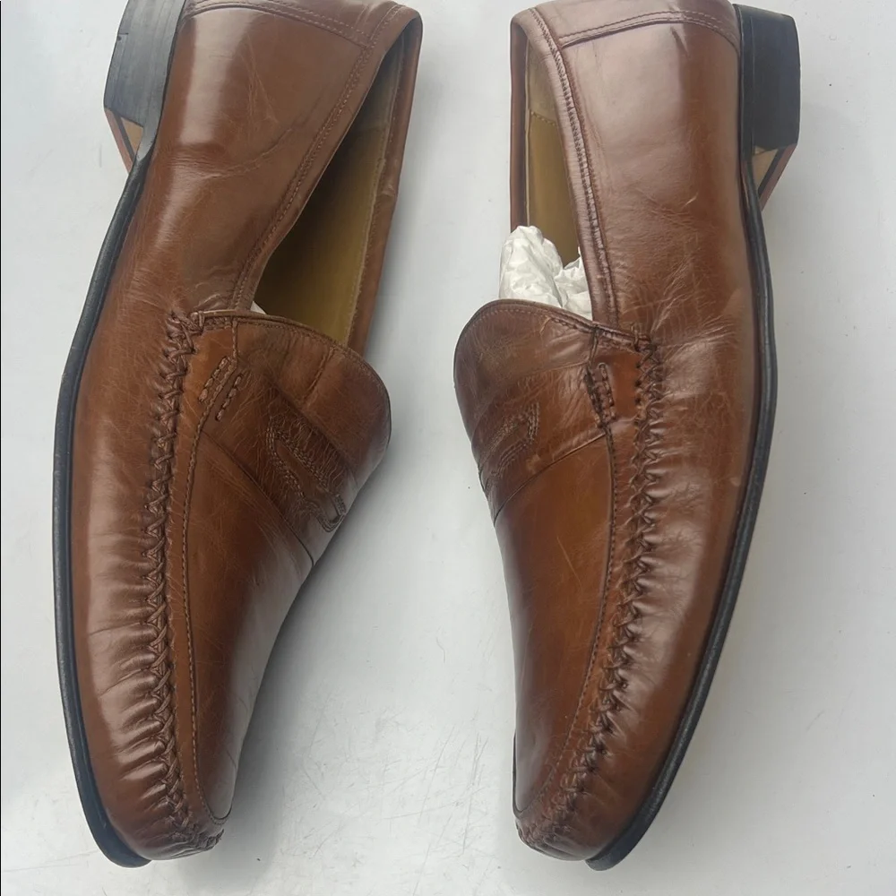 Johnston & Murphy Tan Leather Slip-On Loafers
